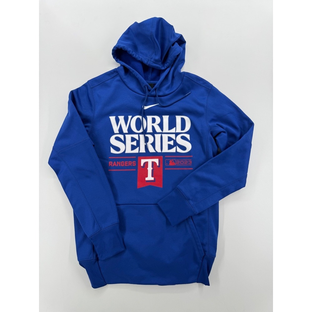 Nike Dri-Fit Texas Rangers Hoodie Mens Womens Kids Small‎ World Series 2023 Blue